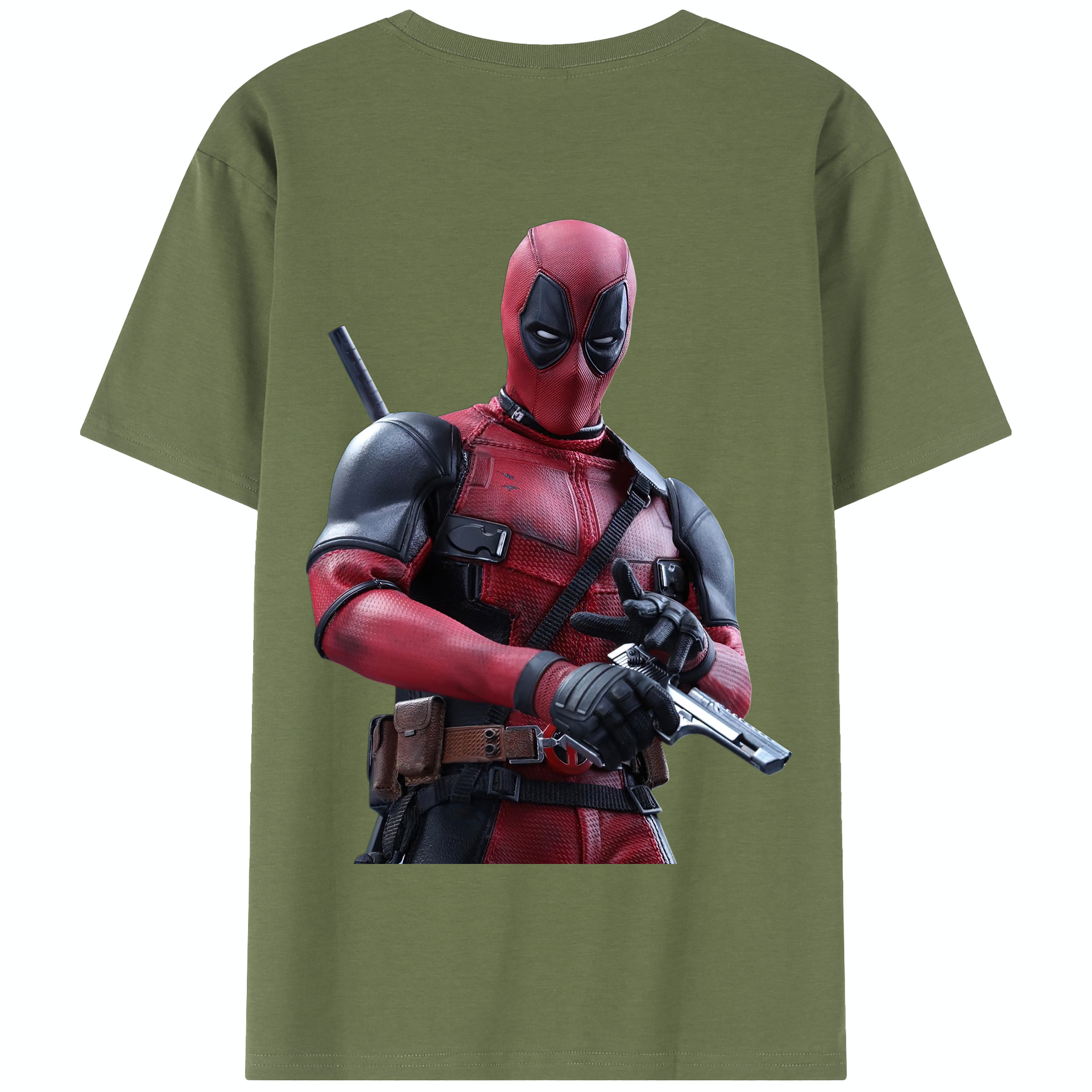 （画像用） Deadpool デッドプール 綿100％半袖Tシャツ（背面プリント）